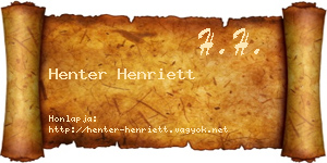 Henter Henriett névjegykártya